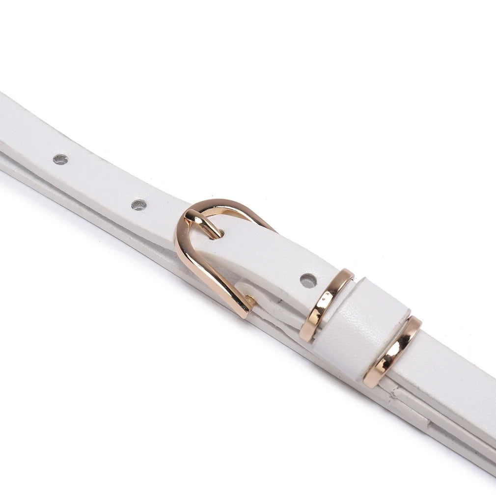 Beltox Women’S Skinny Leather White Belt Waist or Hips Ornament Size 24