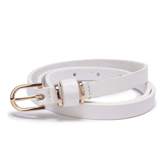 Beltox Women’S Skinny Leather White Belt Waist or Hips Ornament Size 24